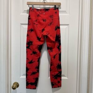 lululemon athletica Red and Black Tie-Dye Leggings